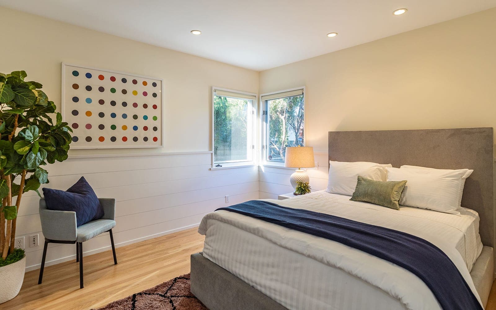 Open plan with polished floors at Santa Monica Residential