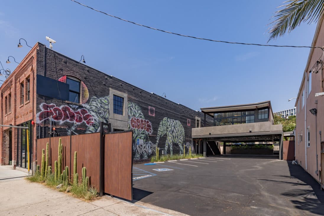 Interior with exposed ceiling