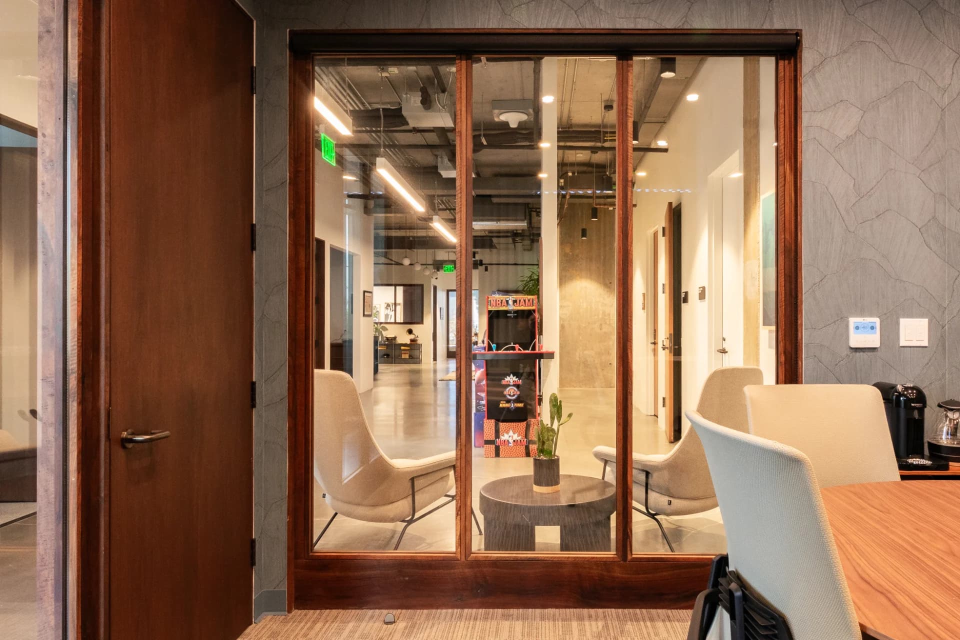 Interior view with exposed structure