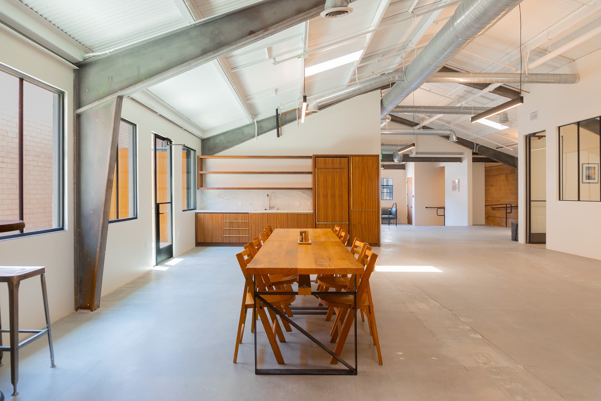 Seating area and worktables at 1655 Euclid Street