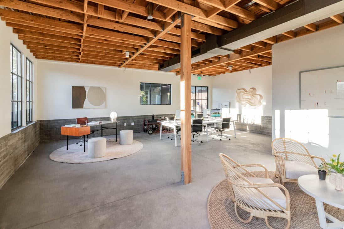 Open bay with polished floors