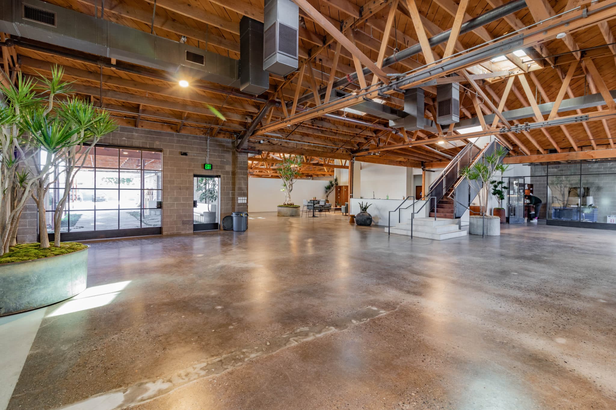Open plan with polished floors