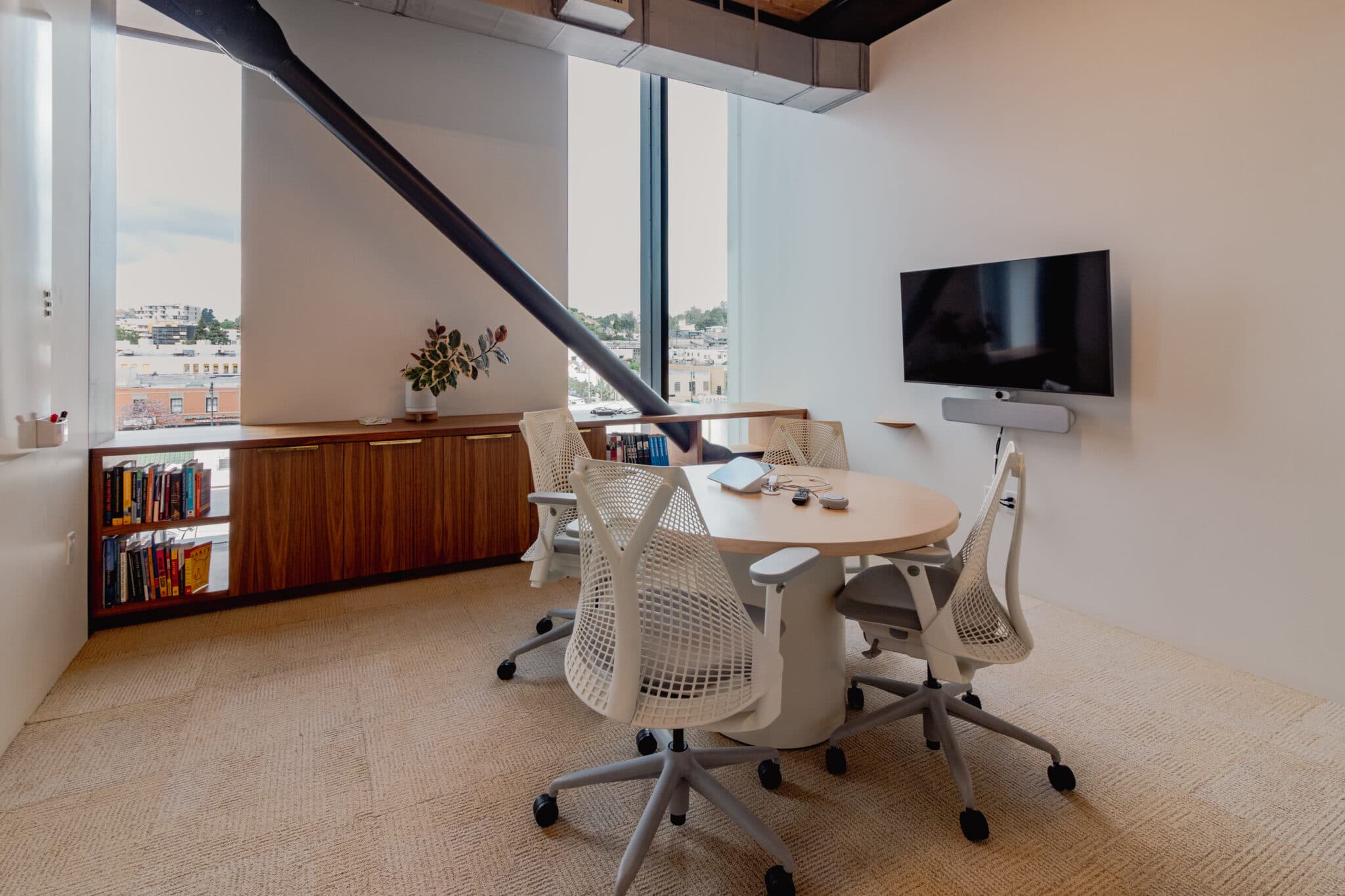 Open bay with polished floors