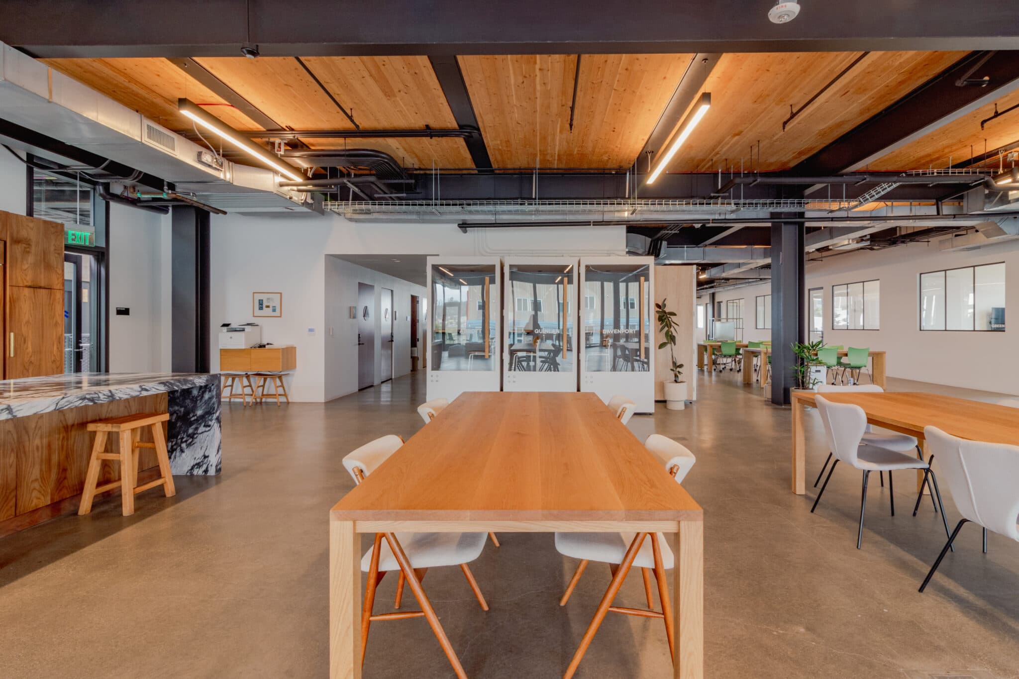 Interior corridor and glazing