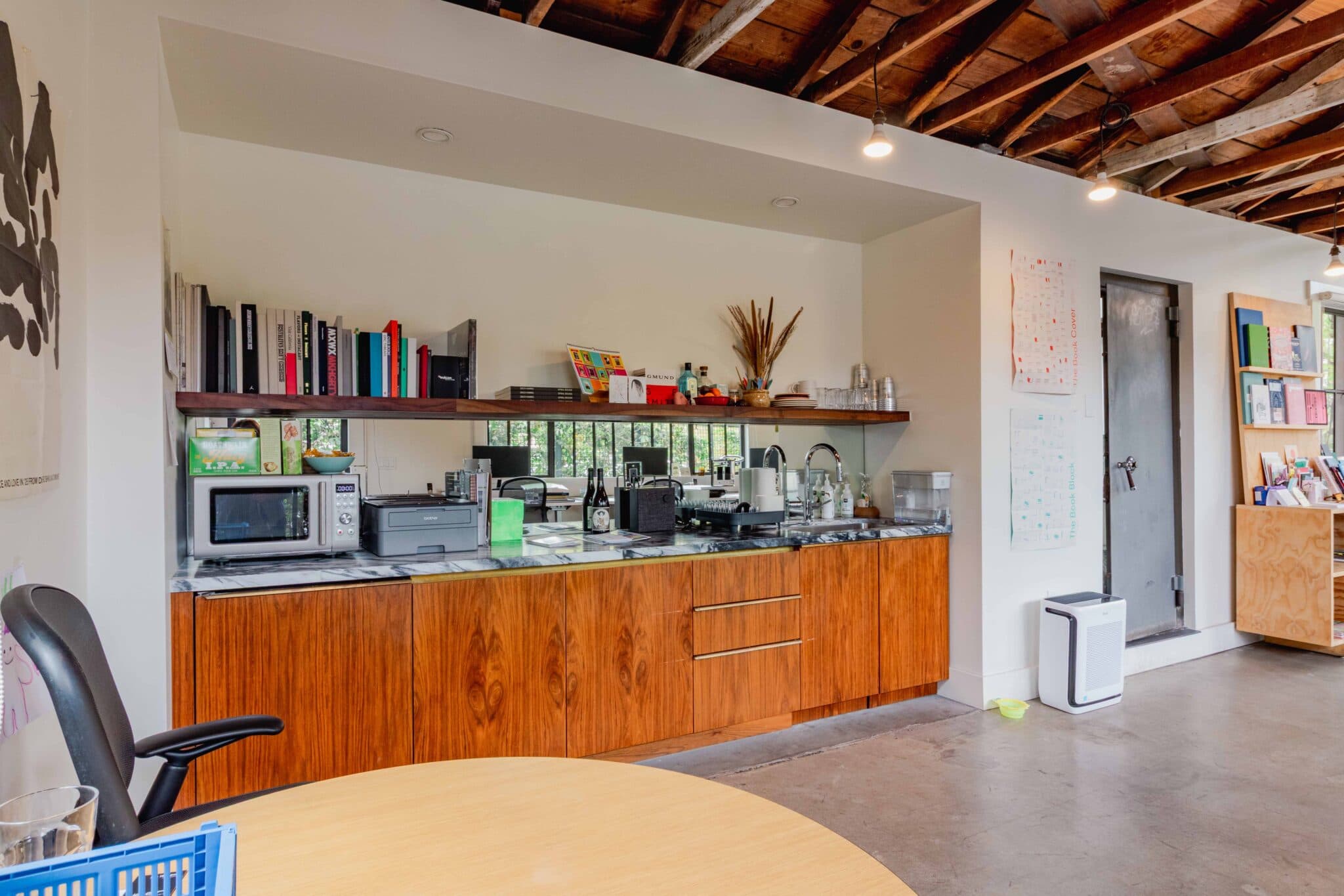 Warm materials at entry