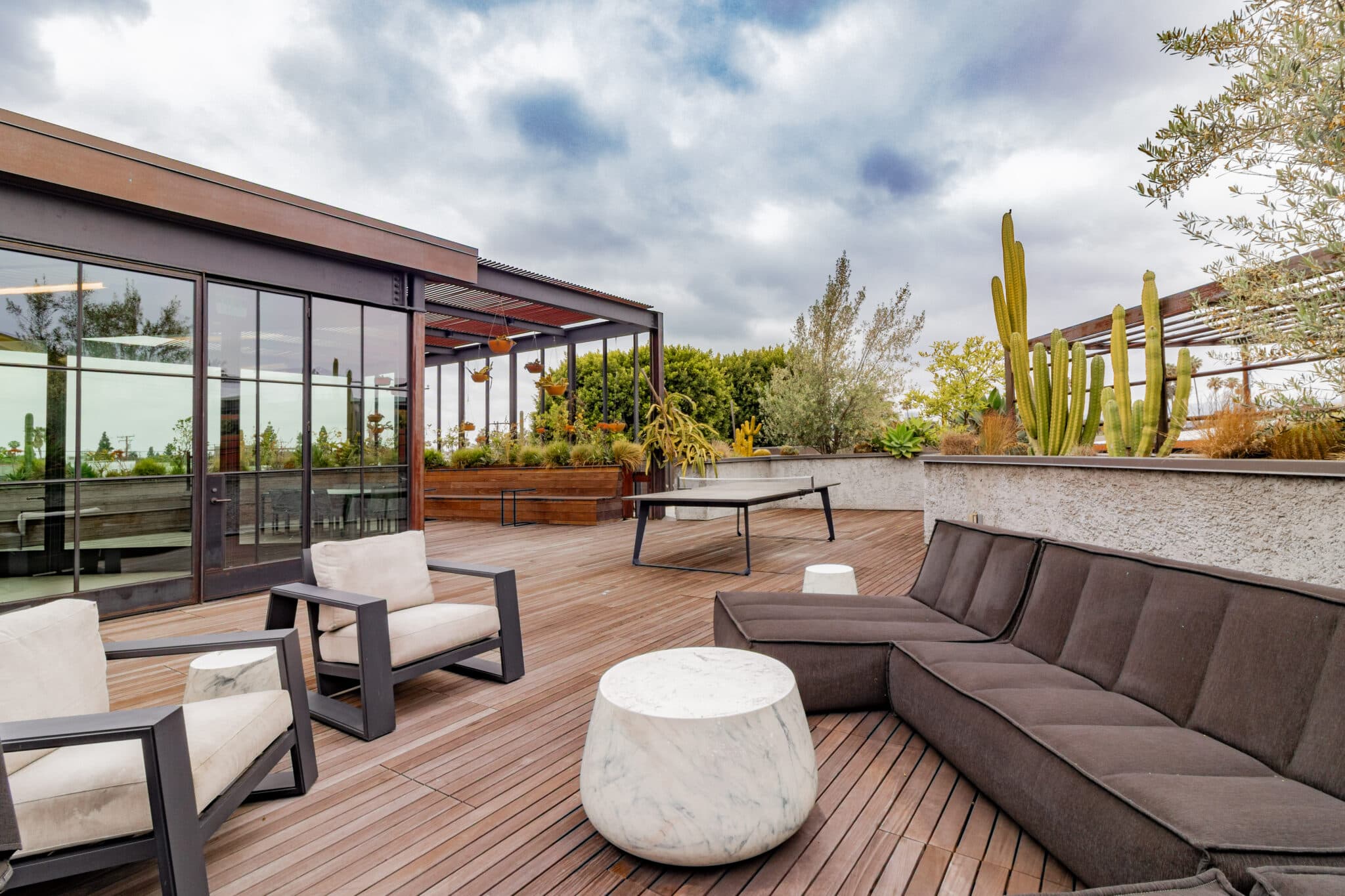 Open bay with skylights