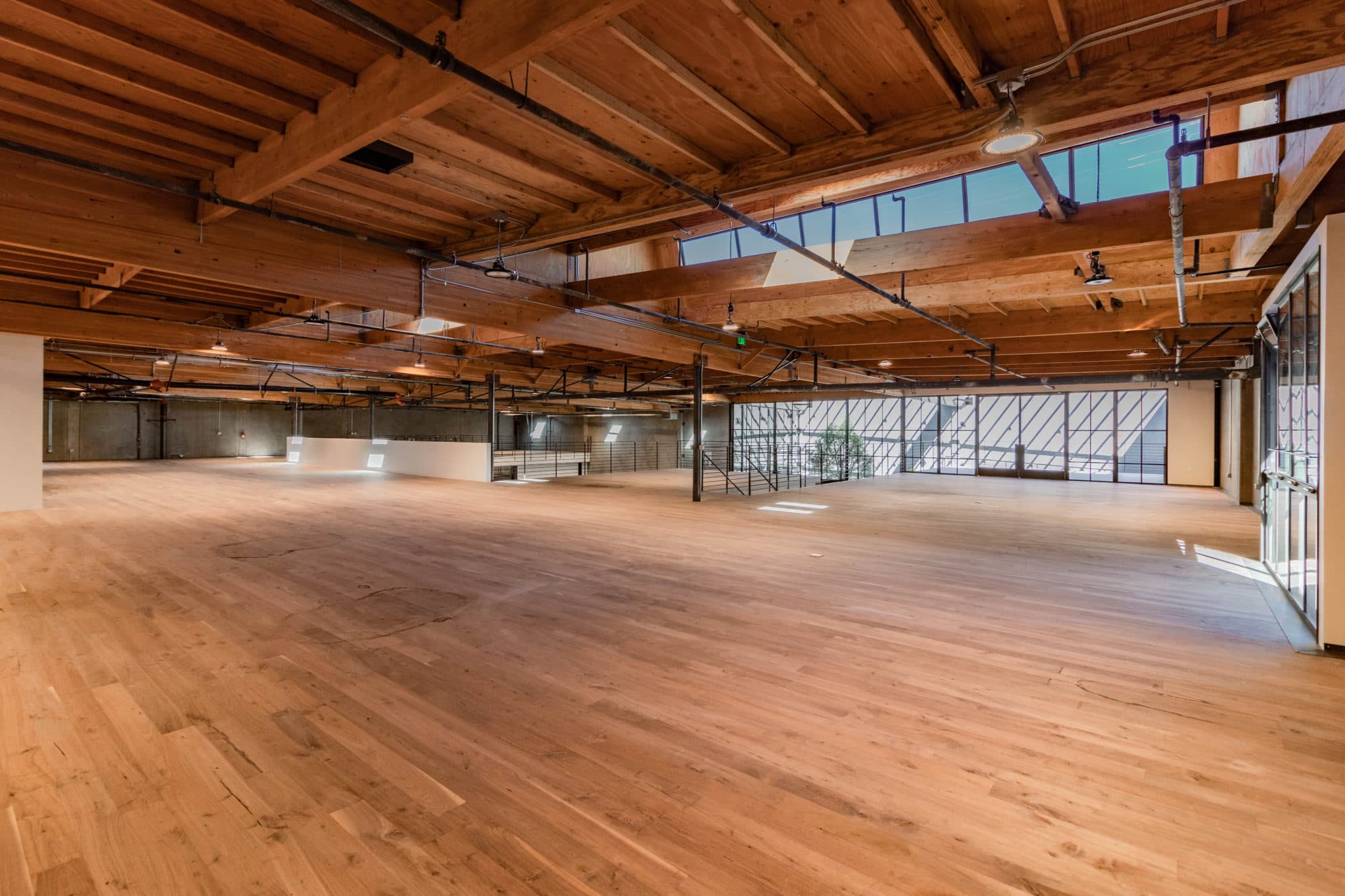 Workspace with exposed ceiling
