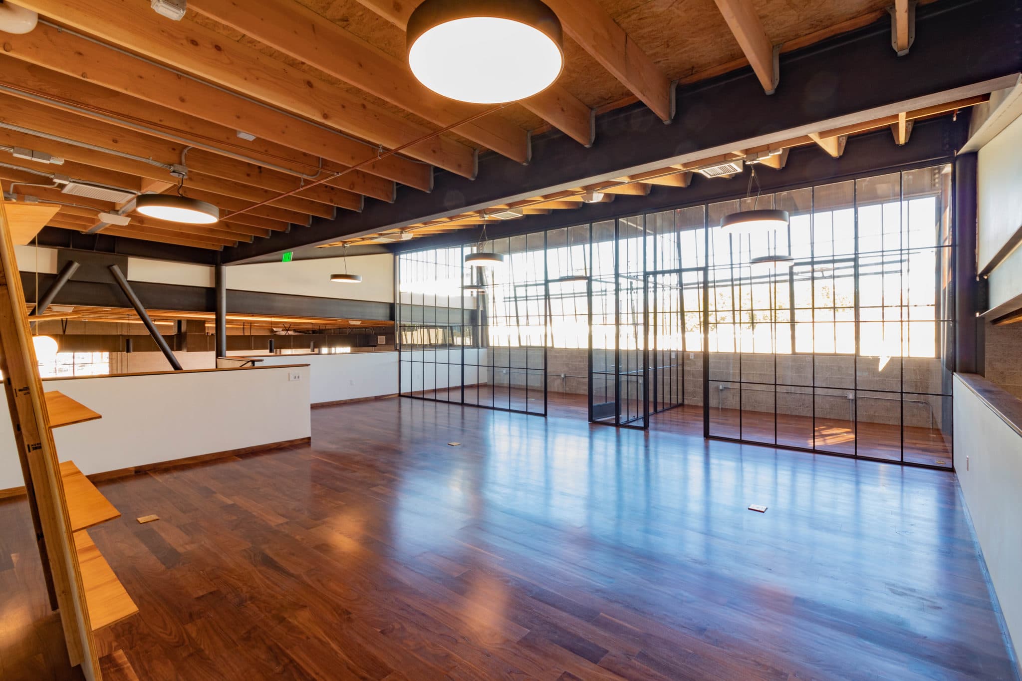 Interior perspective across the floor