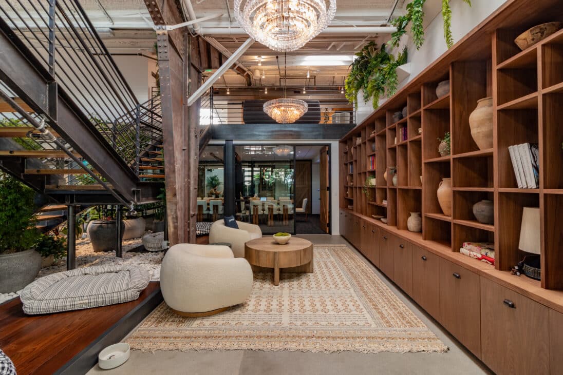 Interior perspective toward entry