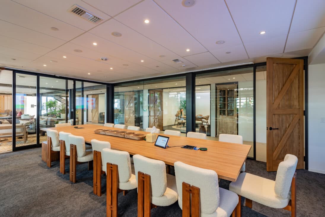 Open plan with polished floors