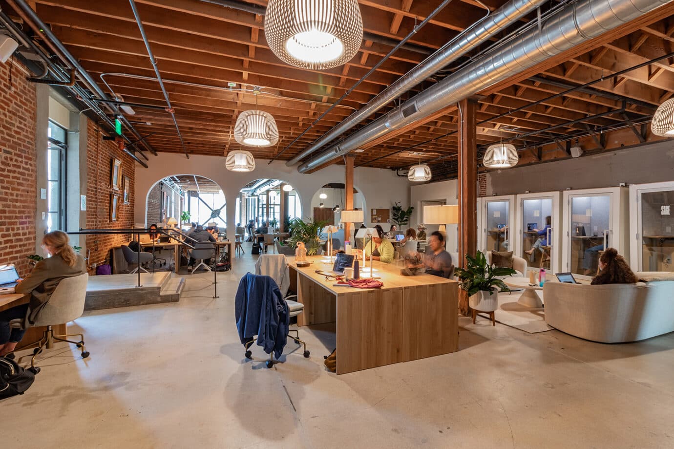 Interior perspective across the floor