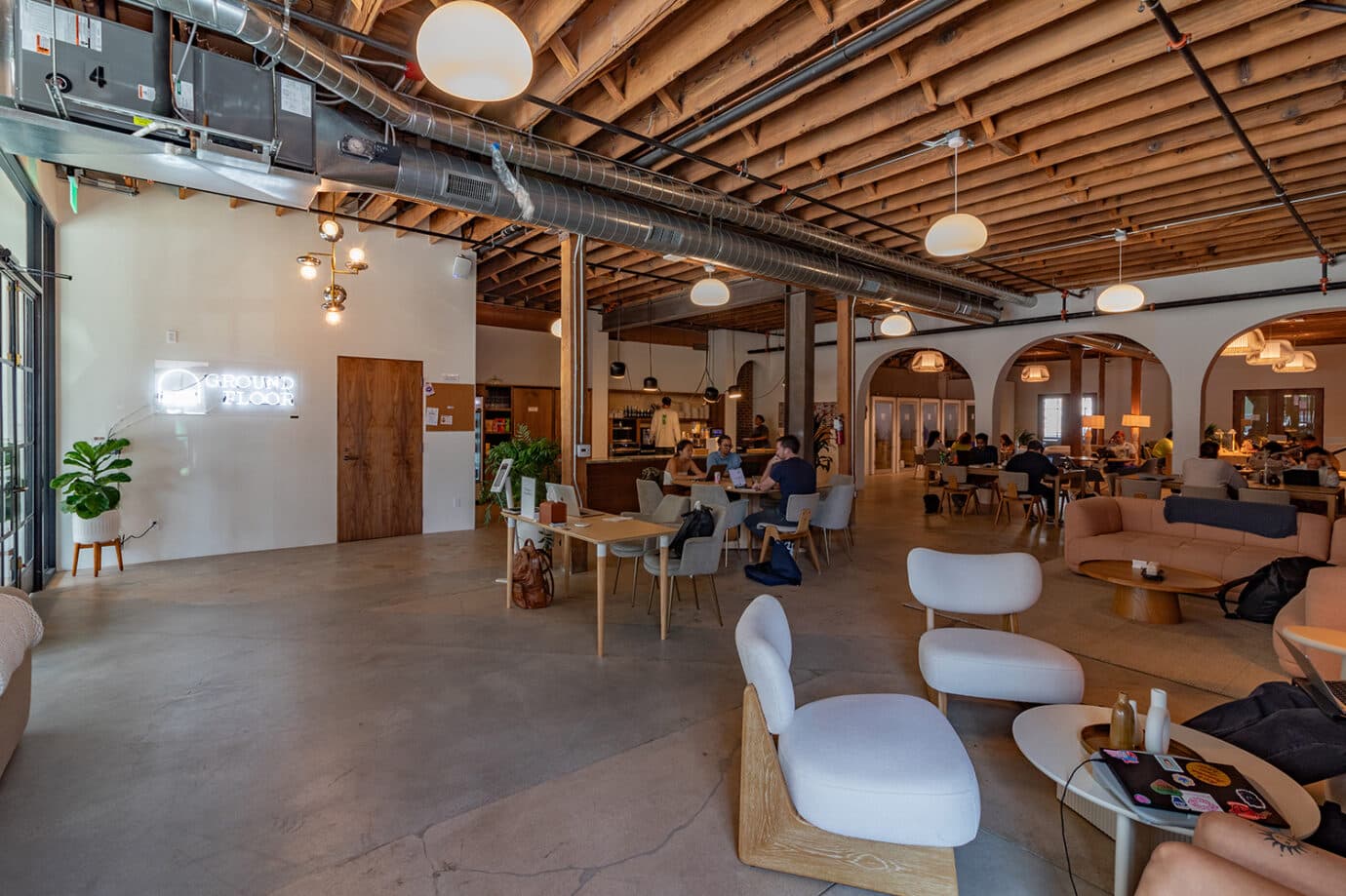 Open plan and seating