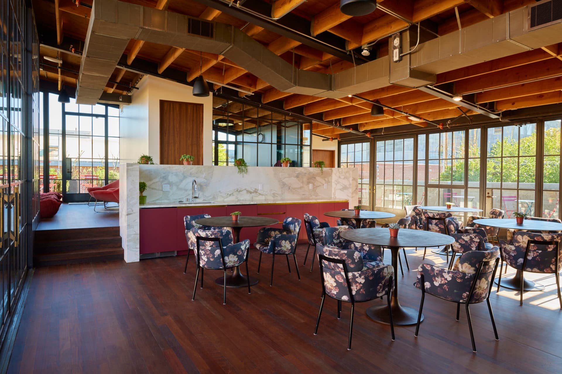 Open bay with polished floors