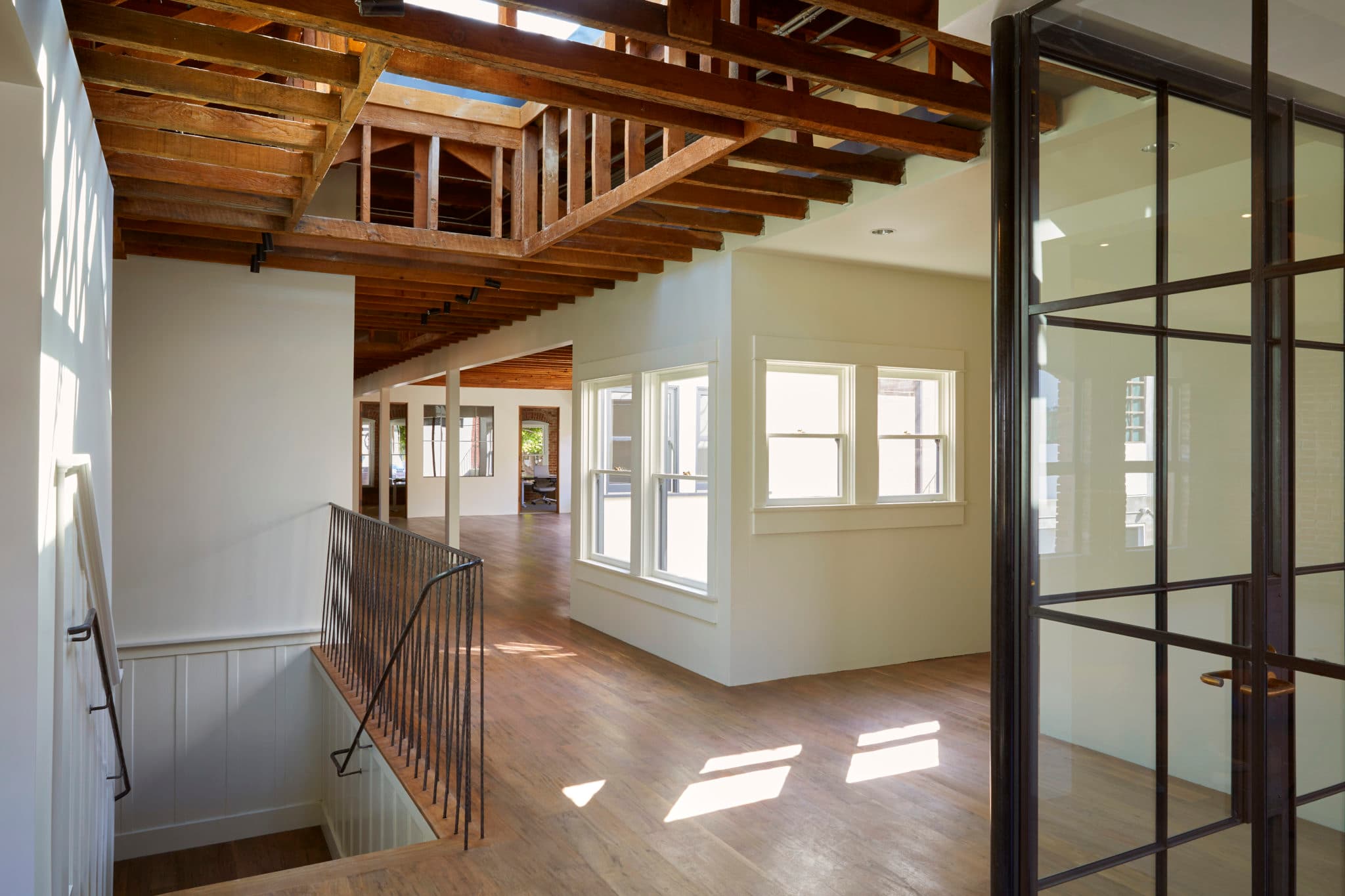 Open plan with polished floors